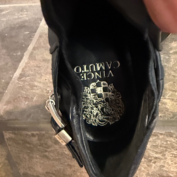 Vince Camino Chic Black Leather Heeled Boots with Buckle Detail size 8 - Picture 4 of 8